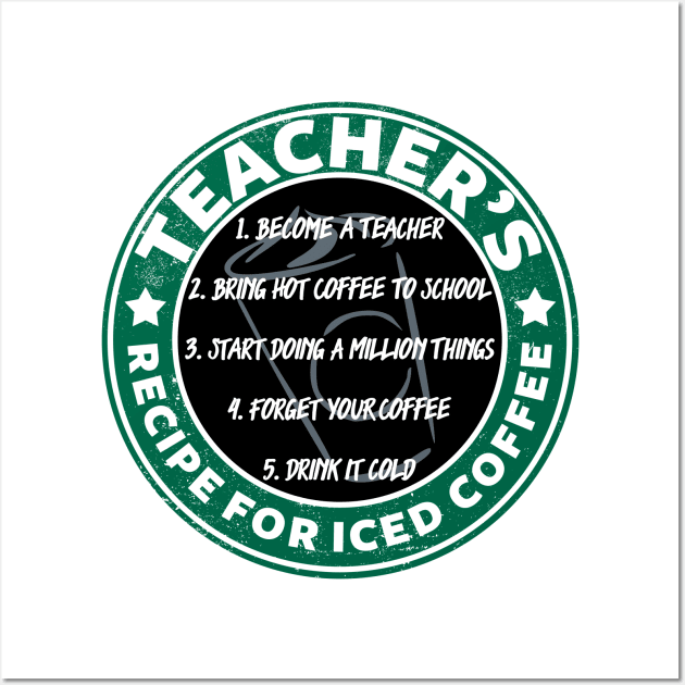 Teachers Recipe For Iced Coffee Wall Art by Wykd_Life